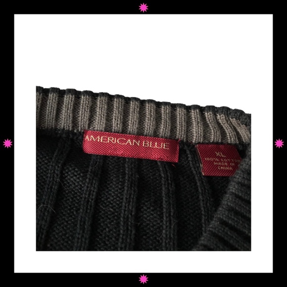 MEN'S BLACK SWEATER BY AMERICAN BLUE XL - Picture 3 of 8